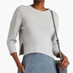 Loulou Studio Mora NWOT Grey Cashmere Cropped Sweater XL